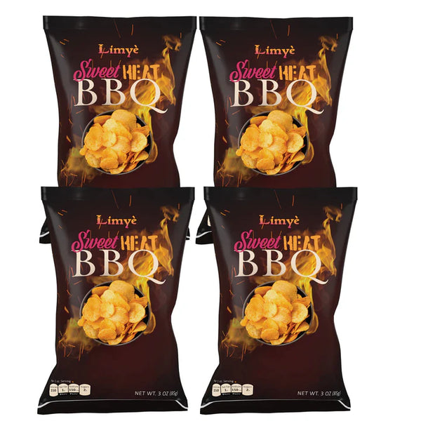 Limye Sweet Heat BBQ Flavored Potato Chips - Certified Kosher & Allergen-Free - Vegan potato chips, Sweet Heat BBQ Flavor