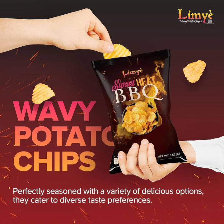 Limye Sweet Heat BBQ Flavored Potato Chips - Certified Kosher & Allergen-Free - Vegan potato chips, Sweet Heat BBQ Flavor