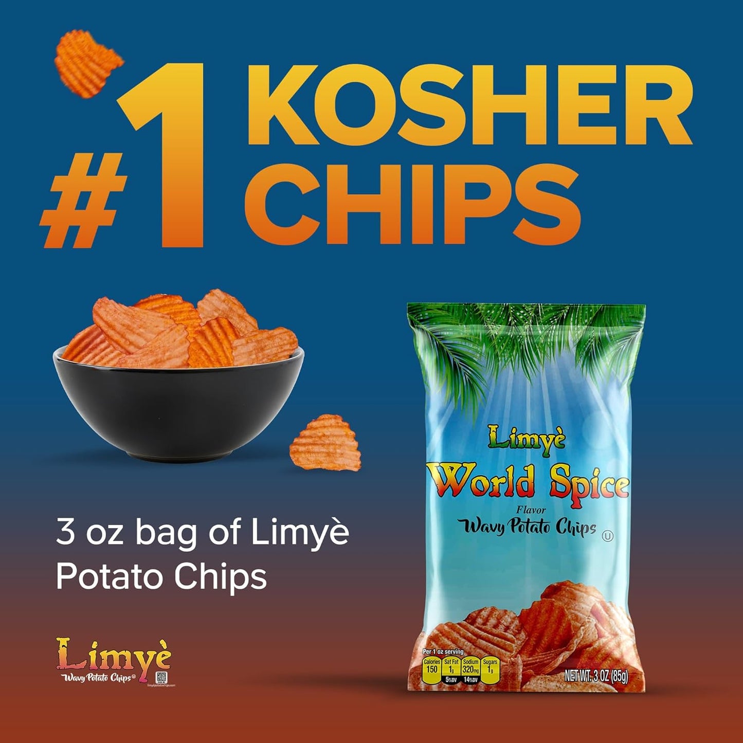 Limyé Potato Chips Variety Pack - Bud Naked, World Spice, Sweet Heat BBQ Flavors - Kosher Certified, Allergen-Free, Vegan, Gluten-Free, Combo Pack of 3 Flavors 1.5 Oz and 3 Oz