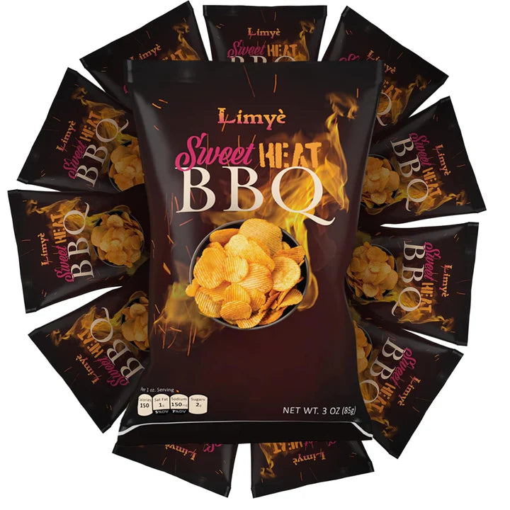 Limye Sweet Heat BBQ Flavored Potato Chips - Certified Kosher & Allergen-Free - Vegan potato chips, Sweet Heat BBQ Flavor