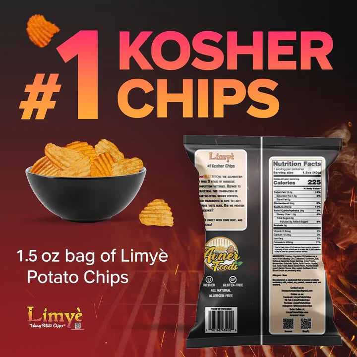 Limye Sweet Heat BBQ Flavored Potato Chips - Certified Kosher & Allergen-Free - Vegan potato chips, Sweet Heat BBQ Flavor