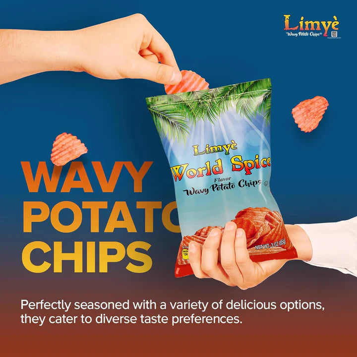 Limyé Potato Chips, World Spice Flavor, Kosher Certified, Allergen Free, Non-GMO, Gluten-free, Vegan potato chips