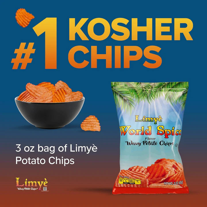 Limyé Potato Chips, World Spice Flavor, Kosher Certified, Allergen Free, Non-GMO, Gluten-free, Vegan potato chips