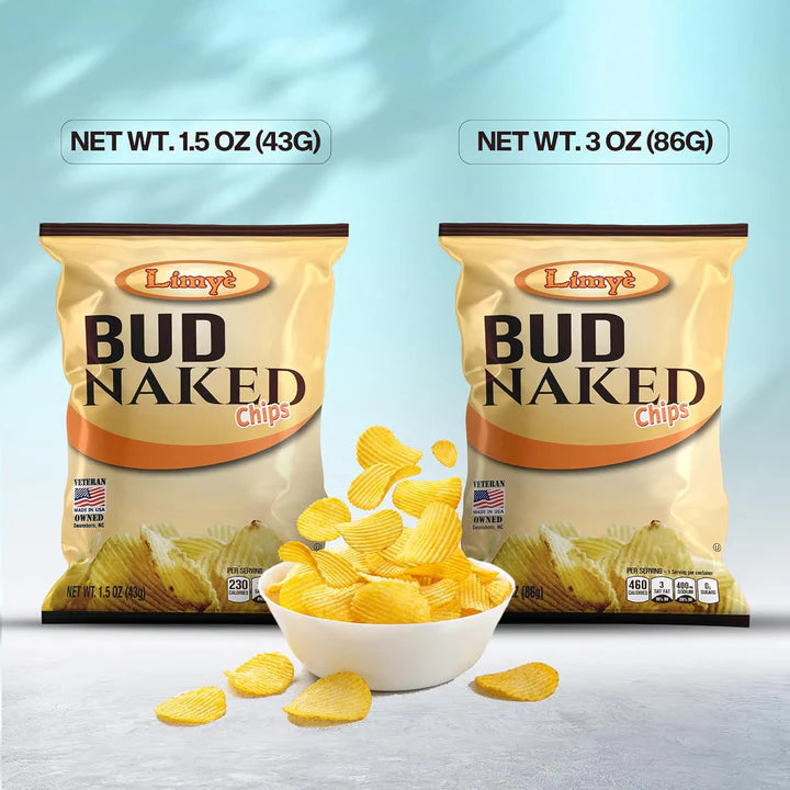 Limye’ Bud Naked Potato chips, Healthy Kosher Certified Snacks Variety packs - Salted Chips, No Artificial Flavors, Vegan Gluten Free Chips